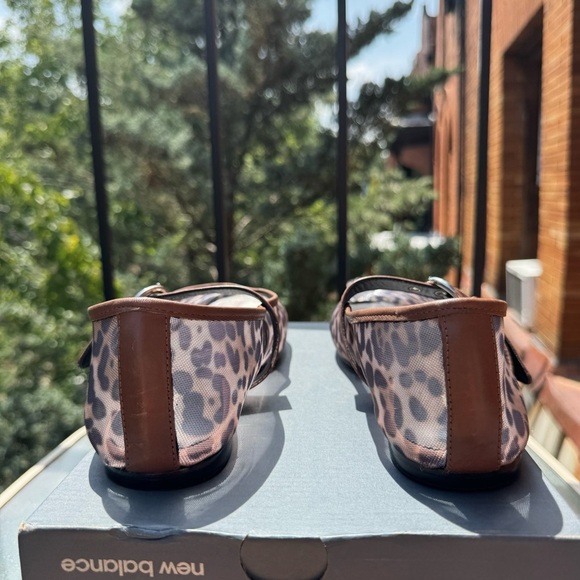 New Reformation Bethany Ballet Flat Shoes Leopard Mesh Black 9 - Picture 13 of 17